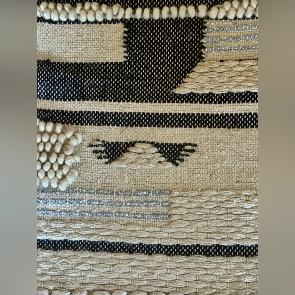 Handcrafted Tapestries Wall Hanging Boho Woven Textile Art Wool Jute Fringed